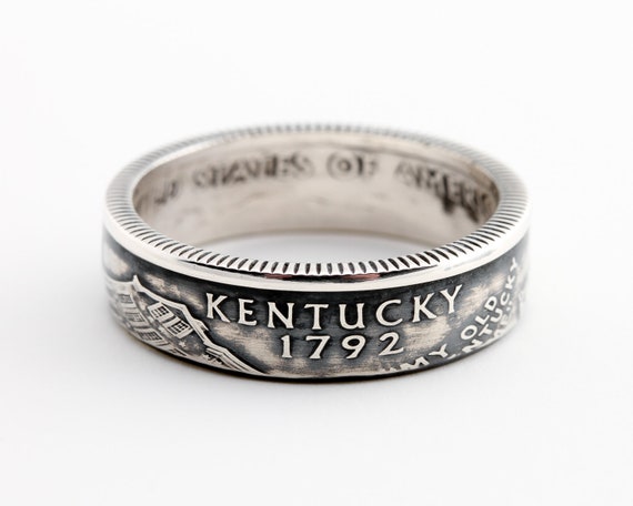 Silver Kentucky Quarter Ring: Bluegrass State Coin Jewelry