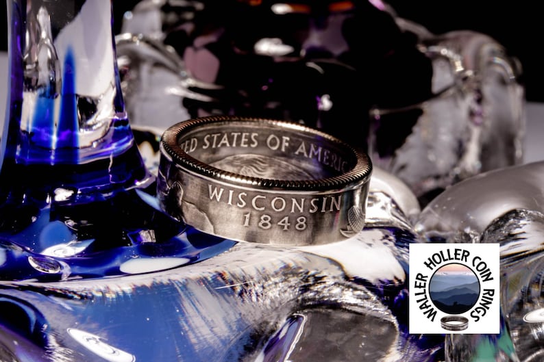 Wisconsin State Quarter Coin Ring image 1