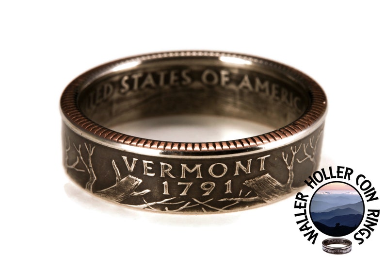 Vermont State Quarter Coin Ring image 1