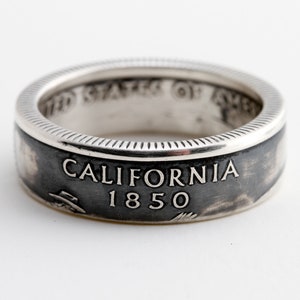 California State Quarter Ring / Coin Ring / Travel Souvenir / 90% Silver