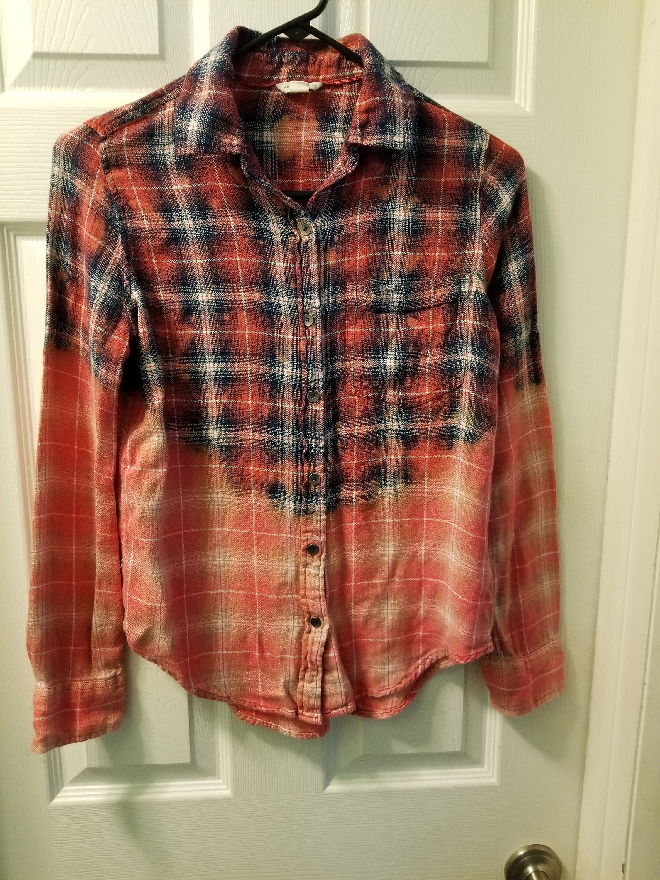 Upcycled Hand Bleached Flannel Shirt - Etsy