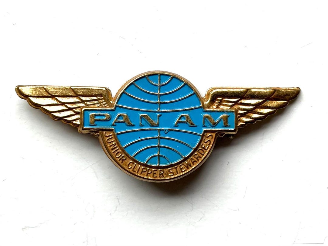 Vintage Pan Am Airlines Brooch, Panam Stewardess Pin, Badge