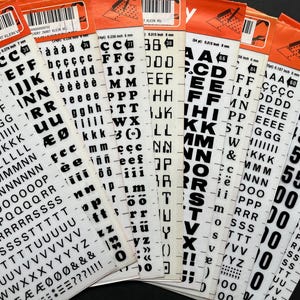 10 Rub on Letter Sheets, Dry Transfer Lettering, Decadry Decal Sheets ...