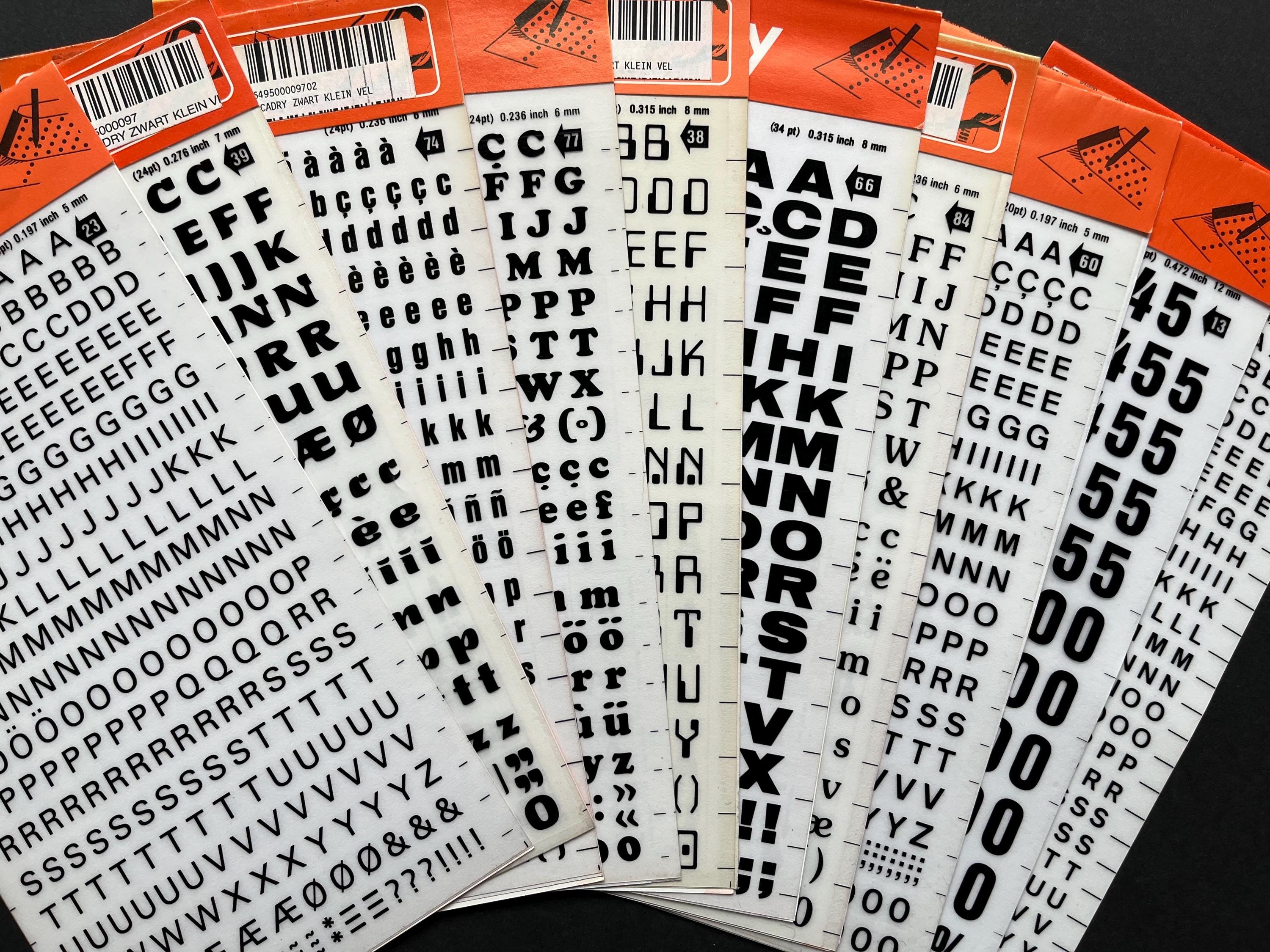 10 Rub on Letter Sheets, Dry Transfer Lettering, Decadry Decal Sheets ...