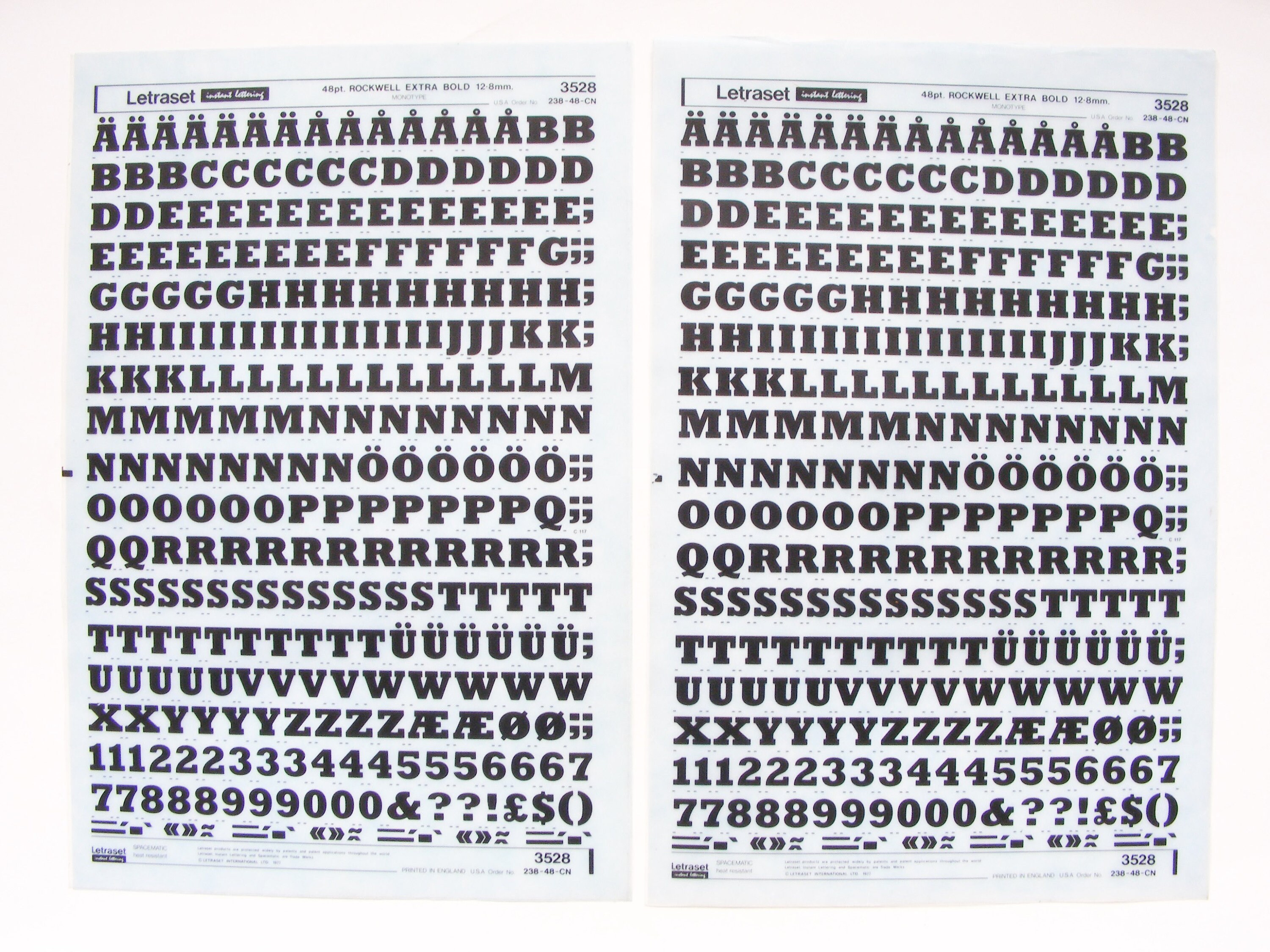 Letraset dry transfer letters instant lettering Rockwell Etsy
