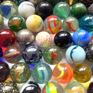15 vintage boulders, 1&quot; glass marbles for collecting, decoration or playing games, large whoppers, shooters