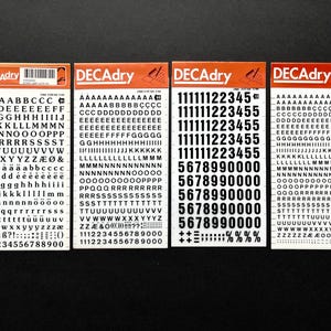 10 Rub on Letter Sheets, Dry Transfer Lettering, Decadry Decal Sheets ...