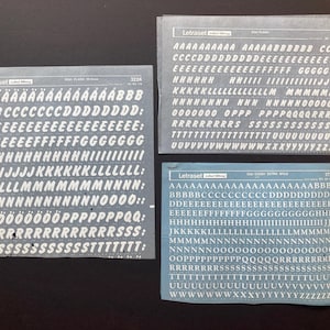 10 White Dry Transfer Sheets Helvetica, Mecanorma Rub on Letters ...