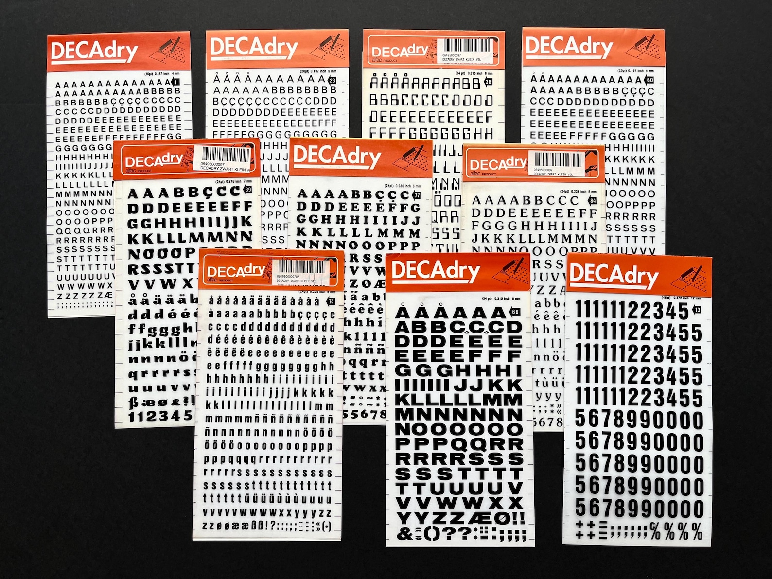 10 Rub on Letter Sheets, Dry Transfer Lettering, Decadry Decal Sheets ...
