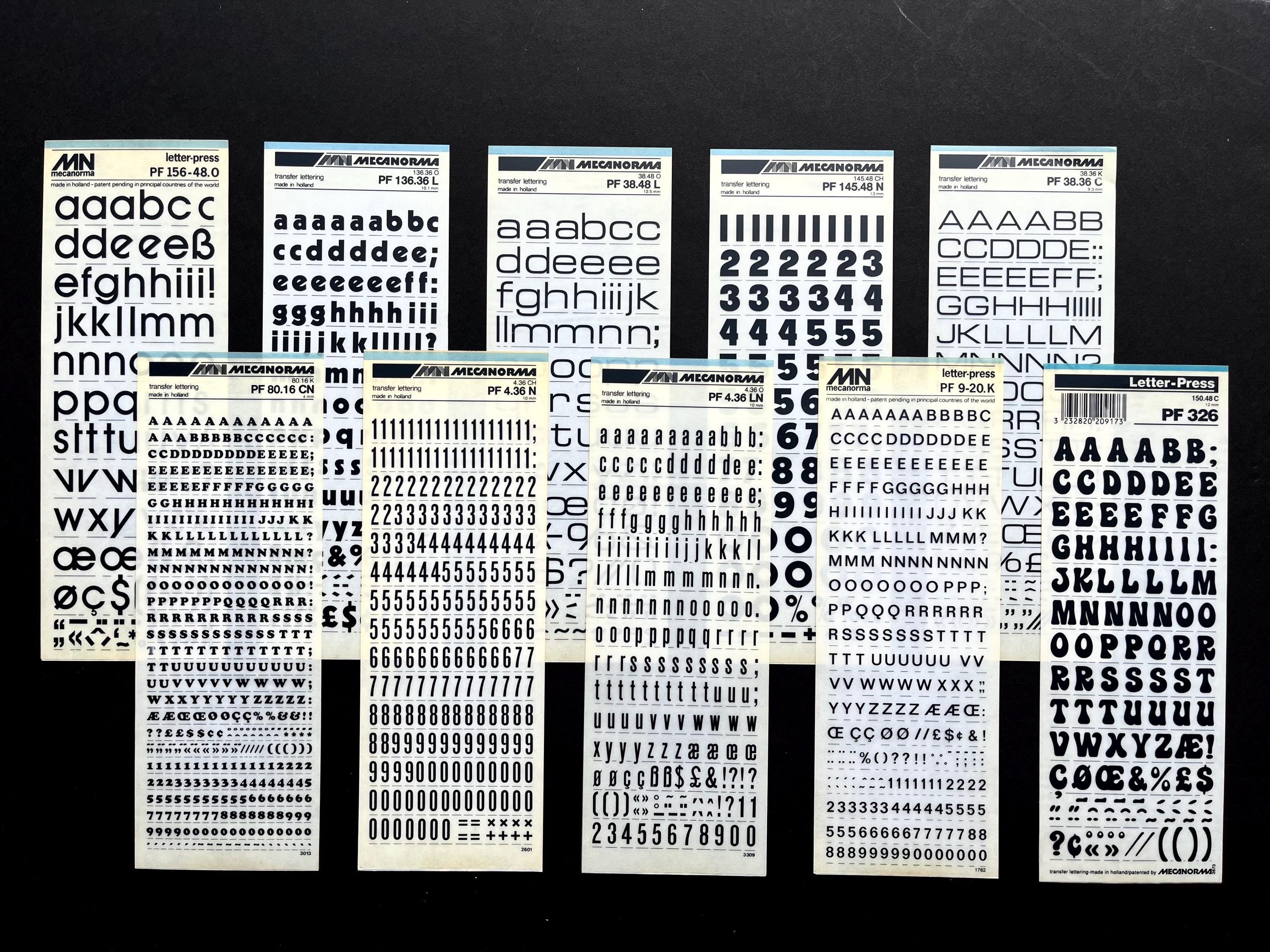 10 Black Dry Transfer Sheets Mecarnoma, Rub Down, Decadry Rub on ...