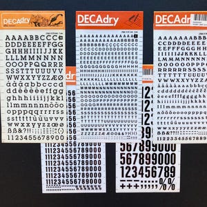 5 Black Dry Transfer Letter Sheets, Decadry Instant Lettering, Rub on ...