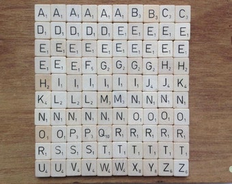 100 vintage scrabble tiles, bulk scrabble tiles, bulk letters, letters from Dutch Scrabble game