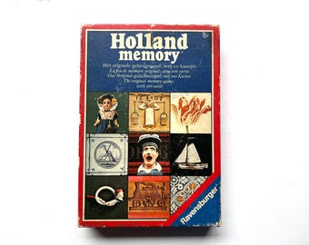 Vintage Holland Memory game, complete Ravensburger memory game from 1976, Dutch retro playing cards