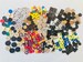 200+ vintage game pieces, board game pieces, mixed media kit with letters, numbers, chess, dominos, scrapbook, collage, altered art supplies 