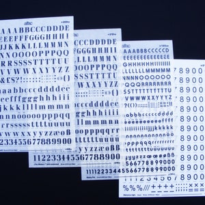 4 vintage dry transfer sheets Alfac, Mecanorma rub on letters, Letraset, instant lettering, letter decals, Letterpress transfers