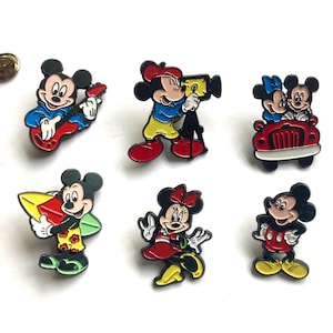 Vintage Mickey Mouse pin, Walt Disney pin, Mickey and Minnie Mouse gift, pinback pin, backpack pins, Disney jewelry