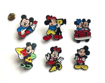 Vintage Mickey Mouse pin, Walt Disney pin, Mickey and Minnie Mouse gift, pinback pin, backpack pins, Disney jewelry