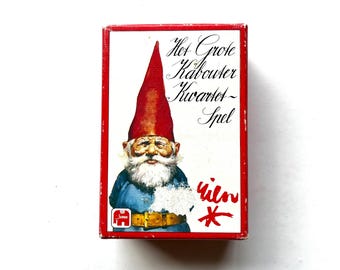 Vintage David the Gnome card game, Rien Poortvliet game, Go Fish game, Quartet game, gnome prints, gnome gift, vintage Dutch Toys