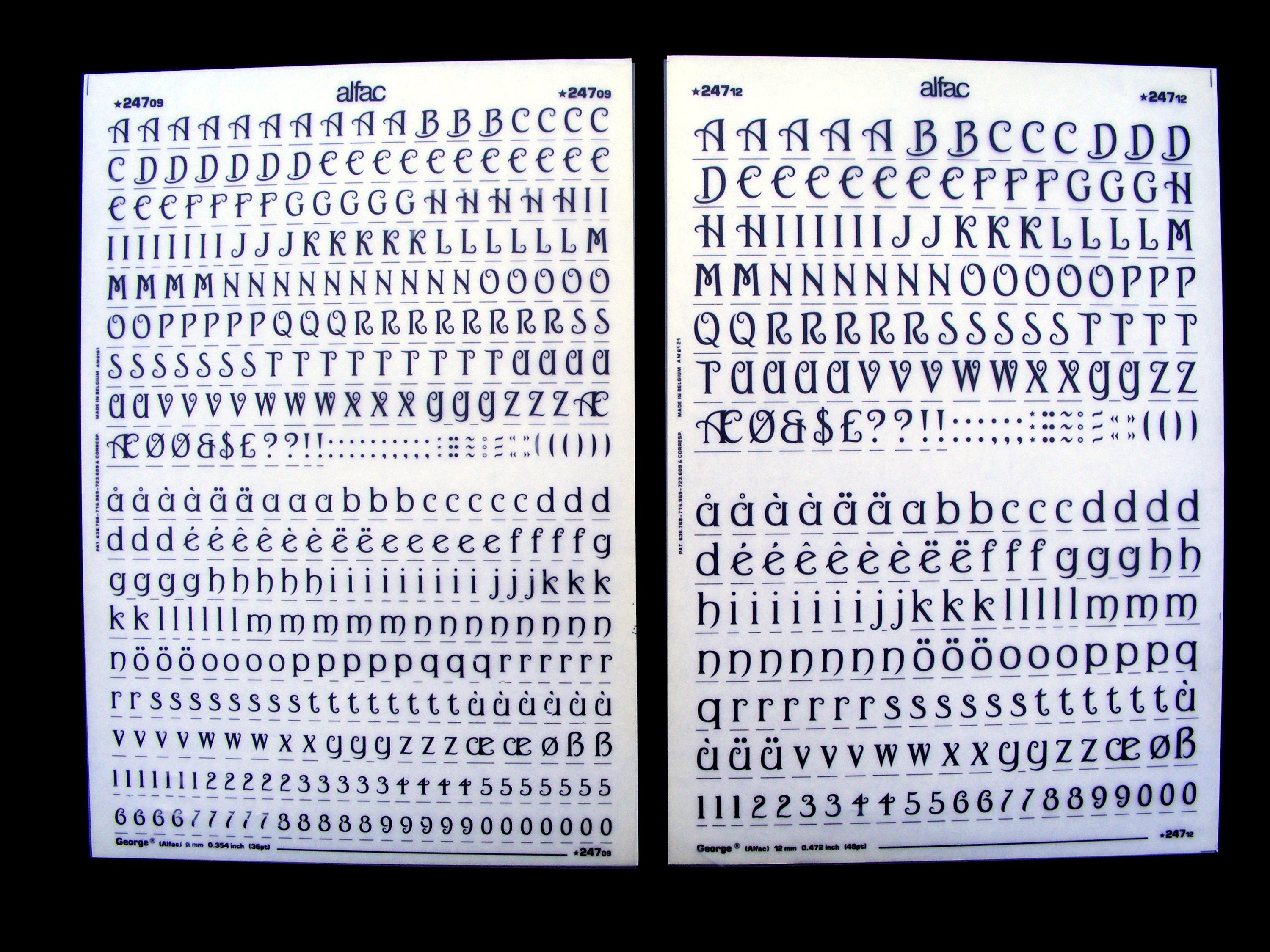 4 Dry Transfer Sheets, Letraset Rub on Letters, Mecanorma Alfac Decadry Dry  Transfer Decals, Scrapbook Supplies, Font Type George, Gothic - Etsy