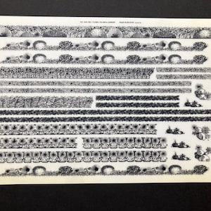 Vintage dry transfer with trees and plants, architecture rub ons, nature, gardening agriculture, Alfac, Mecanorma Letraset symbols