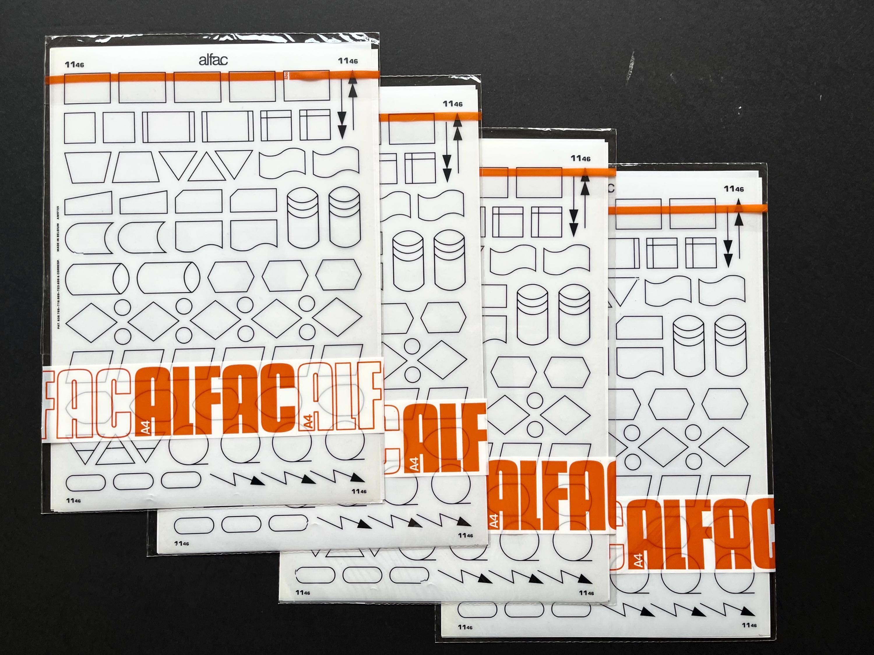 4 Vintage Flowchart Decal Sheets, Symbol Dry Transfer Sheets Symbols ...