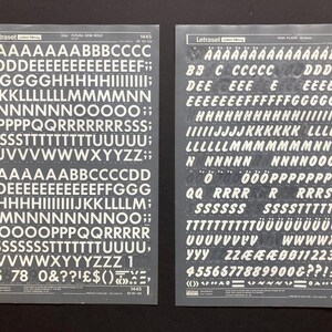 10 White Dry Transfer Sheets Helvetica, Mecanorma Rub on Letters ...