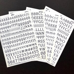 4 dry transfer letters, Alfac instant lettering, letter font rub on transfer letter sheets, Letraset letters and numbers