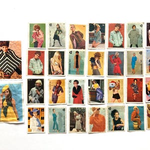 30 vintage matchbox labels with 60s and 70s fashion, vintage matchbooks covers for scrapbooking and journaling