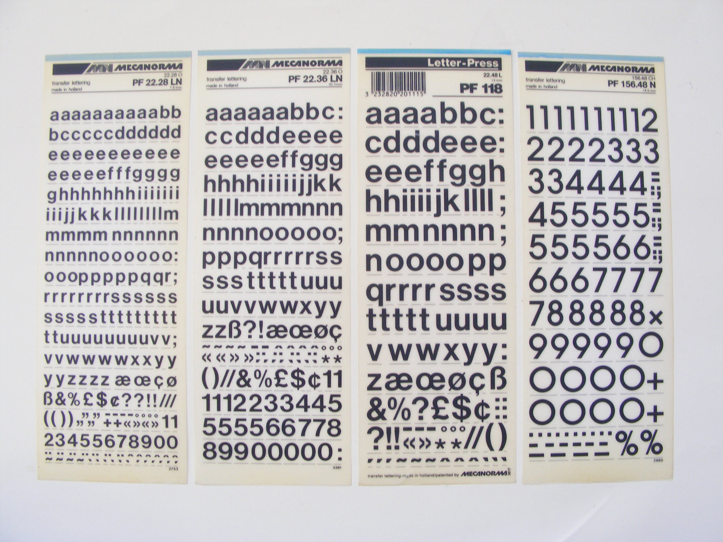 4 rub on transfer letter sheets Mecanorma letters and numbers Etsy