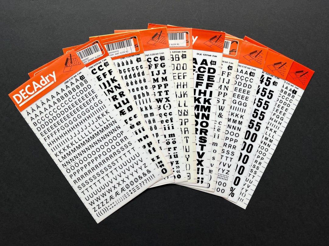 10 Rub on Letter Sheets, Dry Transfer Lettering, Decadry Decal Sheets ...