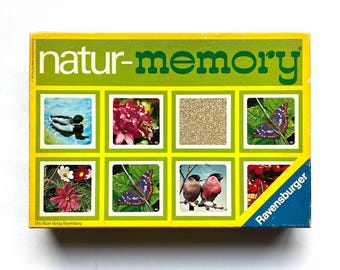 vintage Nature Memory game, retro 1970s Ravensburger Memory card game