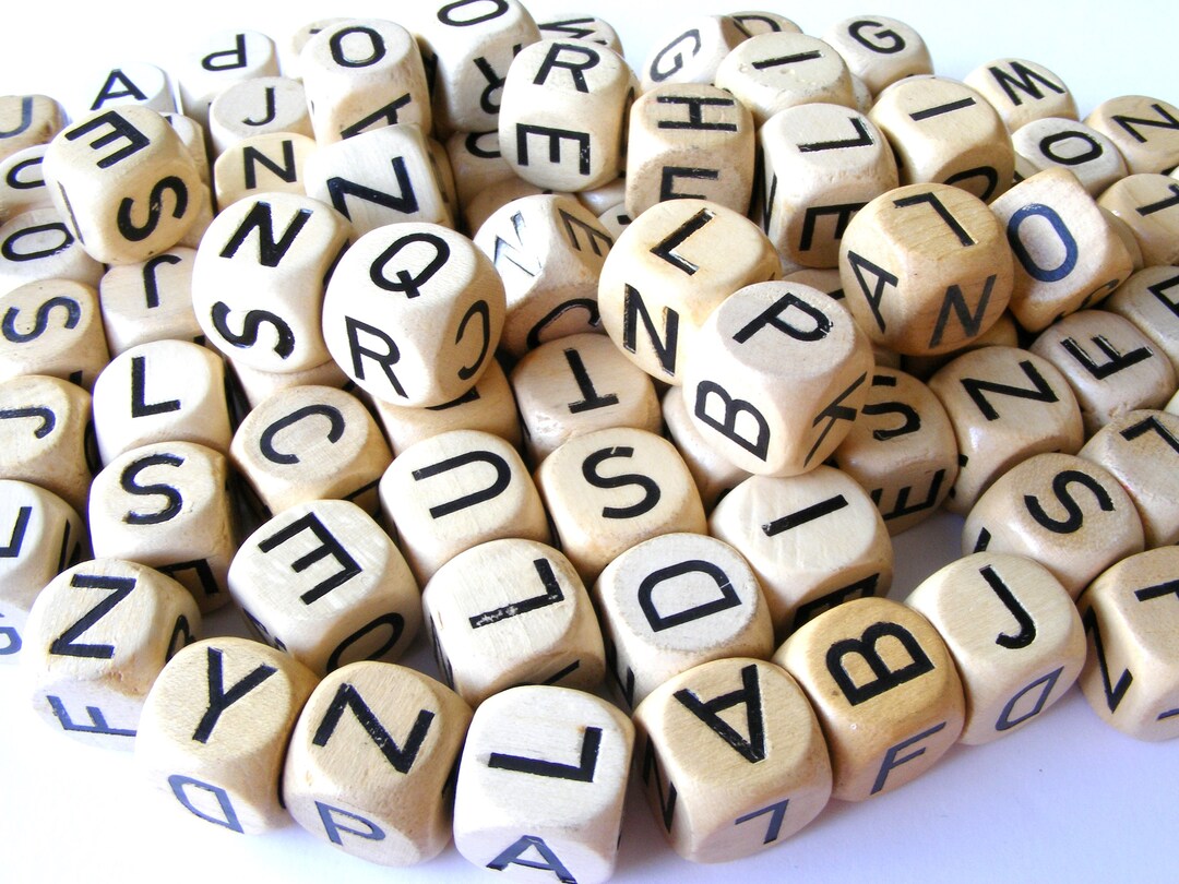 20 Dice With Letters, Game Pieces, Vintage Dice Mix, Letters, Scrabble Dice, Game Pieces Lot