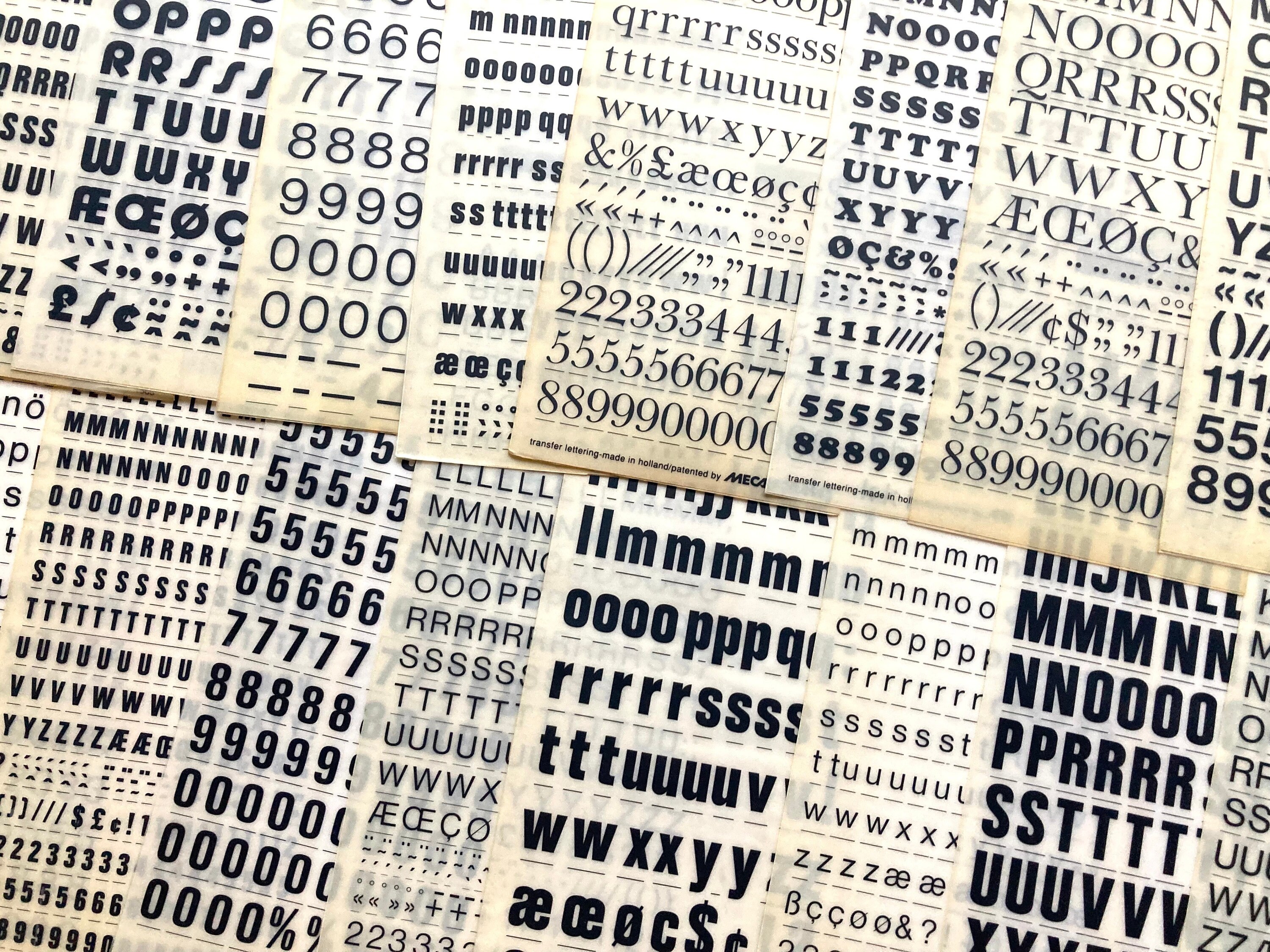 20 Dry Transfer Letter Sheets, Mecanorma Instant Lettering, Letter Font ...