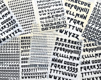 デカドライ文字転写紙（N.34） - 5 mm 20pt 0.197インチ文字 - 黒
