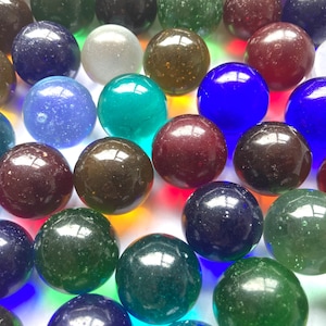 15 vintage large marbles, 1” shooters, translucent glass marbles for decoration or game playing