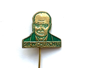 Vintage Winston Churchill pin, stick pin, lapel pin, badge, Churchill gift, 1960s collectible