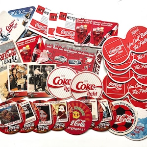 30 vintage Coca Cola coasters, gift for Coke lovers, cardboard bar coasters, barware collectibles
