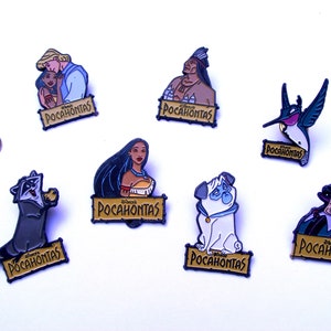 Vintage Pocahontas pin, Meeko, Chief Powhatan, Flit Hummingbird, John Smith, Governor Ratcliffe, Percy, Disney Sedesma pins, Pocahontas gift