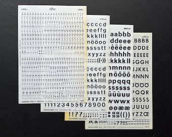 デカドライ文字転写紙（N.34） - 5 mm 20pt 0.197インチ文字 - 黒