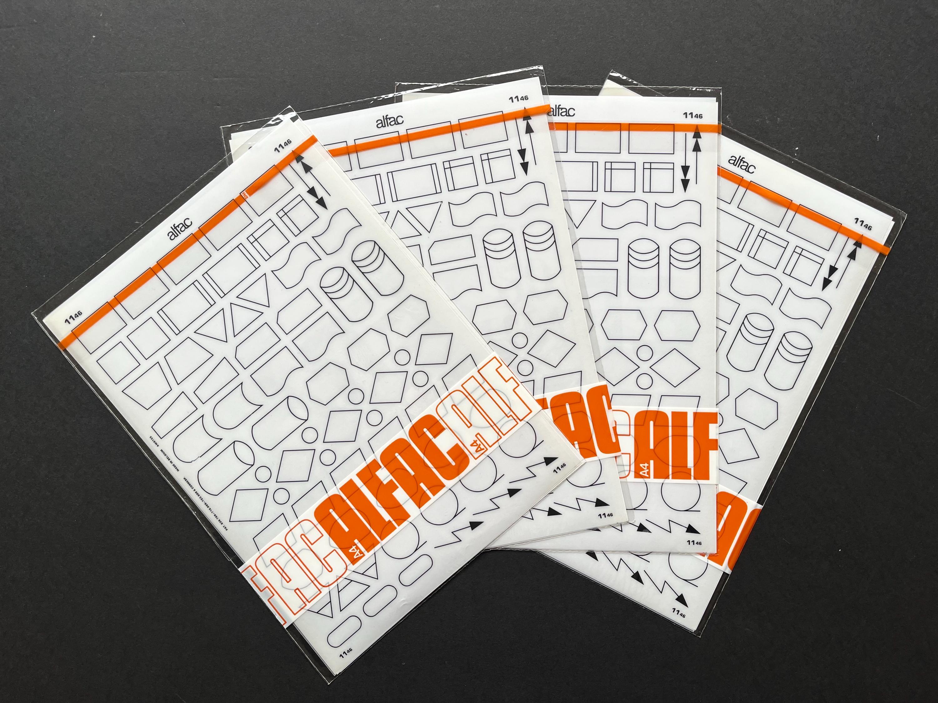 4 Vintage Flowchart Decal Sheets, Symbol Dry Transfer Sheets Symbols ...