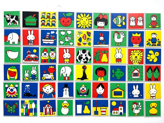 57 Vintage Miffy Prints, Dick Bruna, Usako-chan, Nijntje, Nursery
