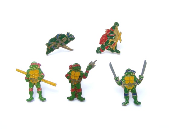 8 Vintage Ninja Turtles Pins 1990/'s