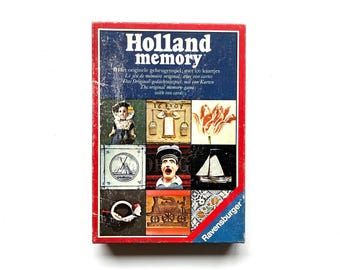 Vintage Holland Memory, Ravensburger memory card game, typical Dutch nostalgic folklore prints