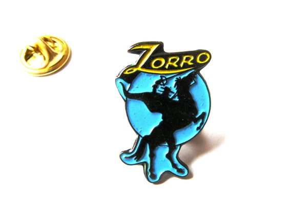 Vintage Zorro pin, Zorro badge, super hero lapel pin,… - Gem