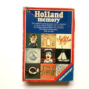 Vintage Holland Memory game, Ravensburger memory game from 1976, Dutch memory cards, retro game cards for framing