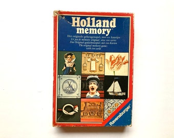 Vintage Holland Memory game, Ravensburger memory game from 1976, Dutch memory cards, retro game cards for framing