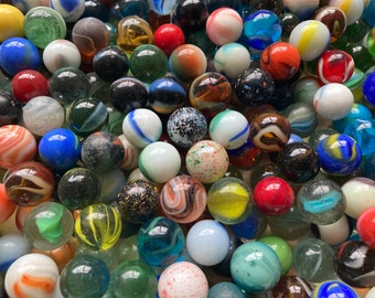 100 Vintage Glass Marbles, Bulk Lot Collectible Marbles