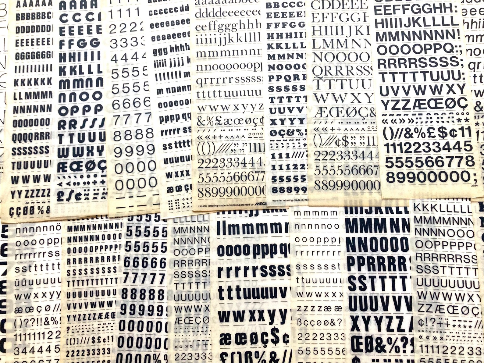 20 Dry Transfer Letter Sheets, Mecanorma Instant Lettering, Letter Font ...
