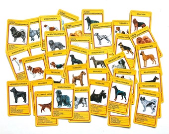 Vintage Dogs card game, Go Fish game, Snap, vintage dog cards, dog prints, dog game cards, quartet game