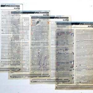Vintage dry transfer sheet with tiny letters and numbers, Letraset rub on, Mecanorma decals, scrapbook supplies